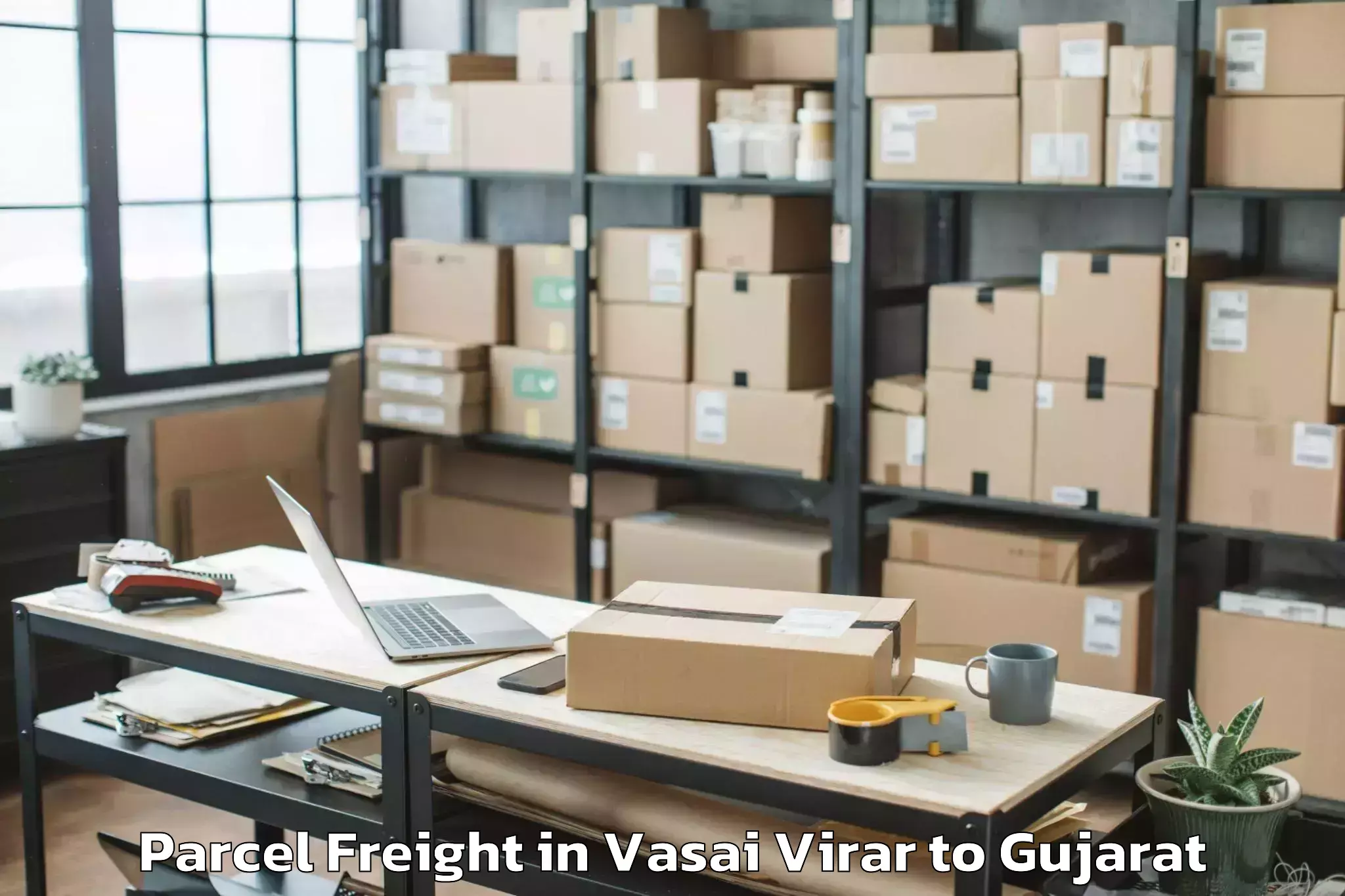 Reliable Vasai Virar to Gujarat National Law Universit Parcel Freight